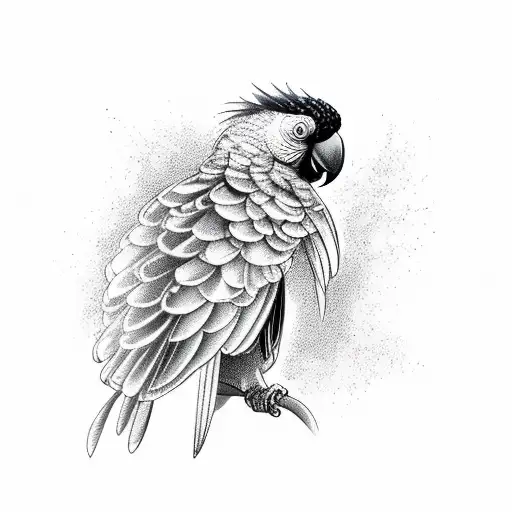 yellow-tailed black cockatoo tattoo design idea