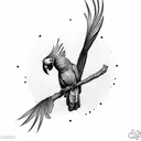 yellow-tailed black cockatoo tattoo design idea