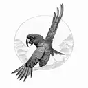 yellow-tailed black cockatoo tattoo design idea