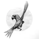 yellow-tailed black cockatoo tattoo design idea