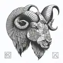 two rams head butting  tattoo design idea