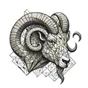 two rams head butting  tattoo design idea