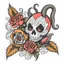 beauty and the beast mixed with nightmare before Christmas  tattoo design idea