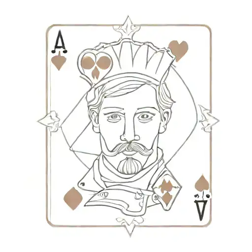 Jack of Hearts playing card with face tattoo design idea