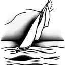 Perry's monument from put in bay, Ohio, with a little sail boat in front of it in the water tattoo design idea