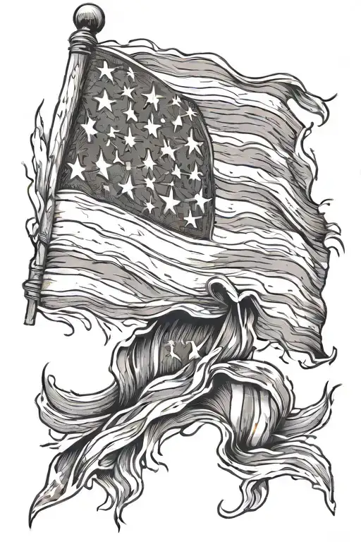 american flag tattered American flag tattoo design idea