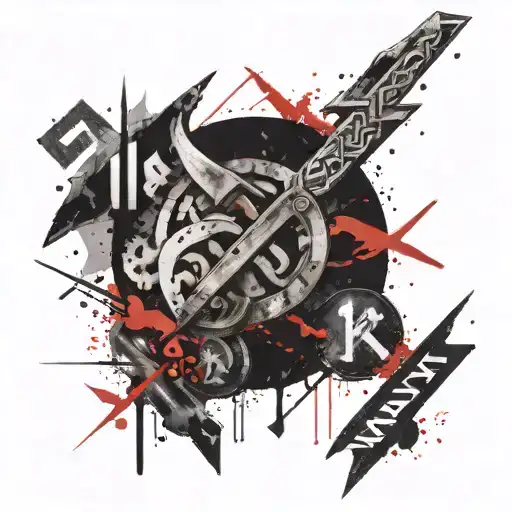 viking runes tattoo design idea