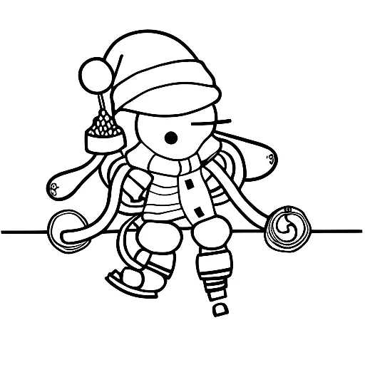 stick figure with snow shoes tattoo design idea