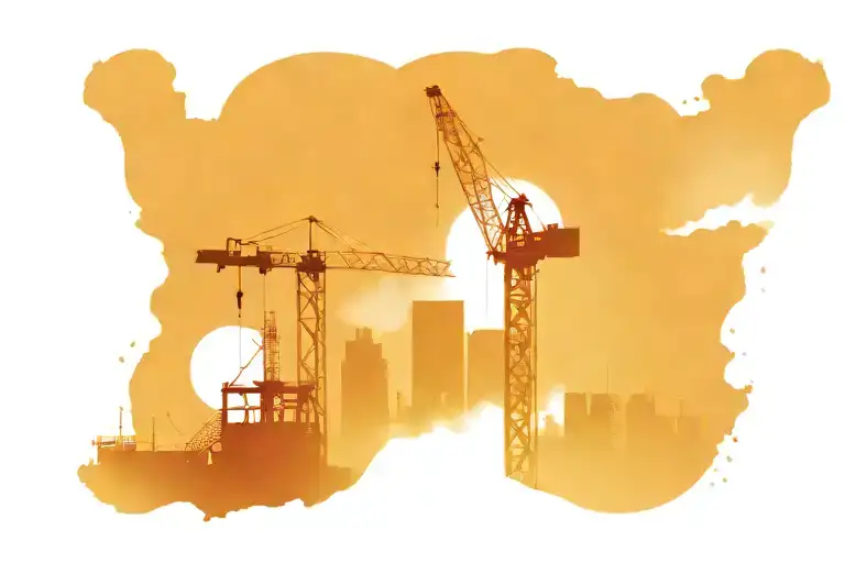 construction site, crane tattoo design idea