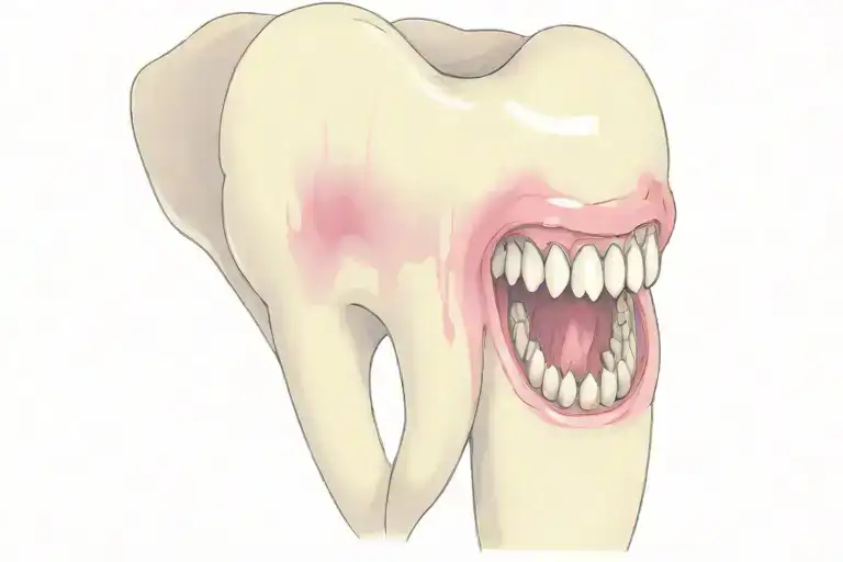 a dentist stands next to a huge tooth tattoo design idea