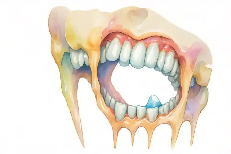 the dentist leans on the big tooth tattoo design idea