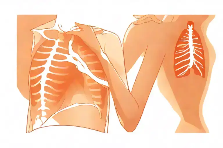 female doctor looking at x-ray images of lungs tattoo design idea