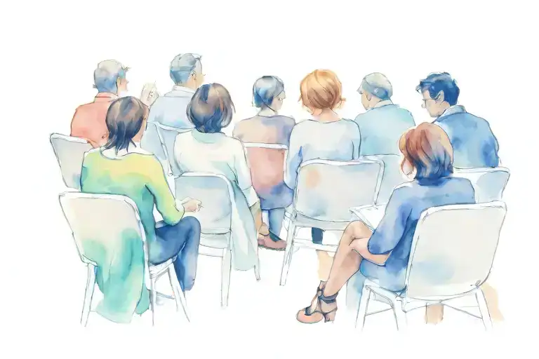 the seated audience listens to the presenter tattoo design idea