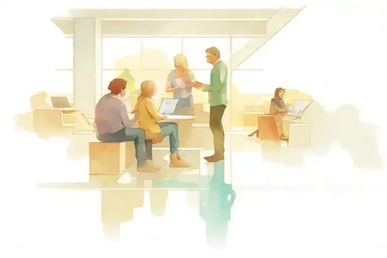 people in the lobby of a futuristic public library tattoo design idea