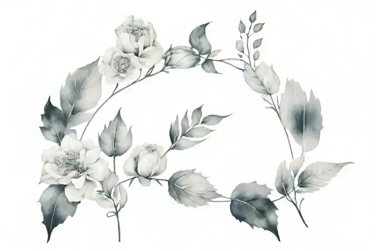 a timeline on background black and white tattoo design idea