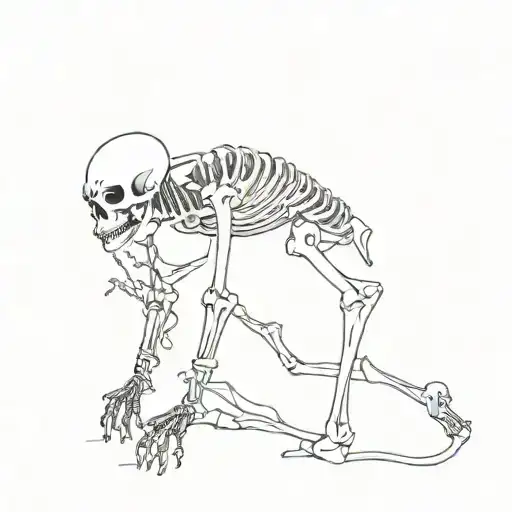 frisson visualized, the shiver you get of excitement or reward based skeleton tattoo design idea