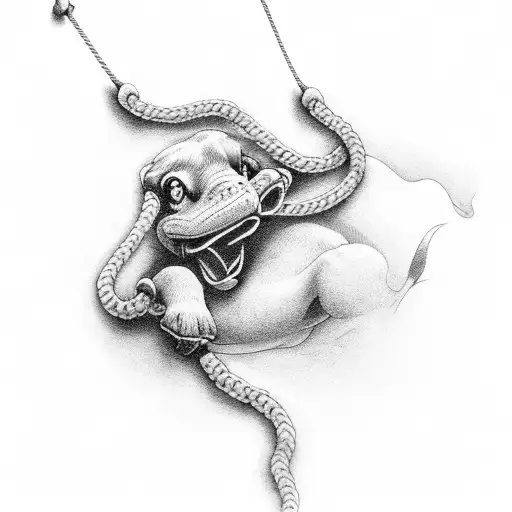 rope climbing breath tattoo design idea