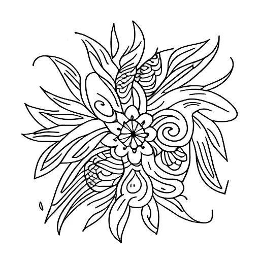 A tattoo featuring a flock of birds and flowers symbolizing friendship and unity tattoo design idea