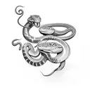 snake eats its tail tattoo design idea