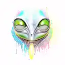 alien face tattoo design idea