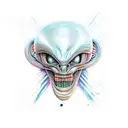 alien face tattoo design idea