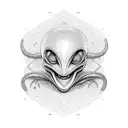 alien face tattoo design idea