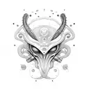 alien face tattoo design idea