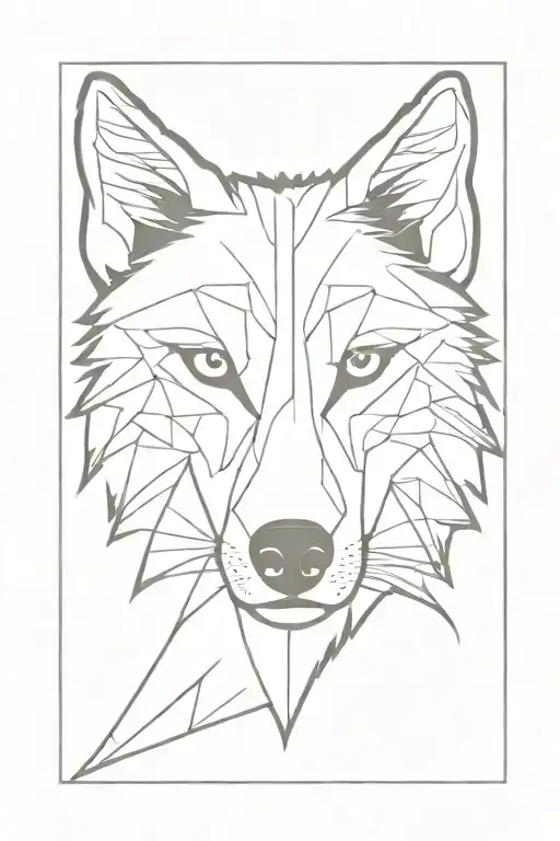 wolf face  tattoo design idea