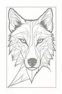 wolf face  tattoo design idea