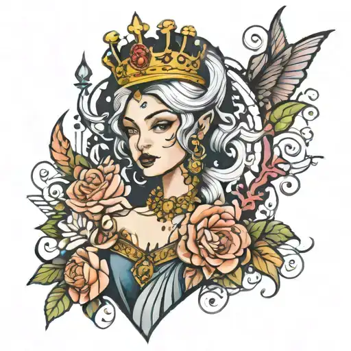midnight queen tattoo design idea