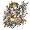 midnight queen tattoo design idea