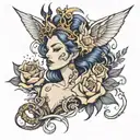 midnight queen tattoo design idea