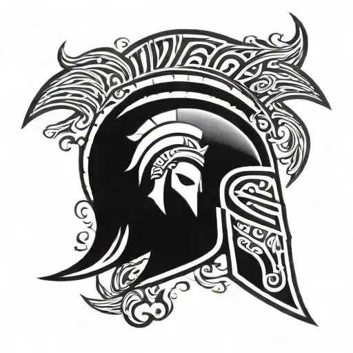 spartan helmet tattoo design idea