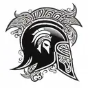 spartan helmet tattoo design idea