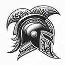 spartan helmet tattoo design idea