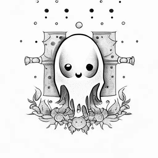 Set of cute floral halloween ghost illustration. 28204177 Vector Art at  Vecteezy