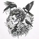 boy with magpie hair tattoo design idea