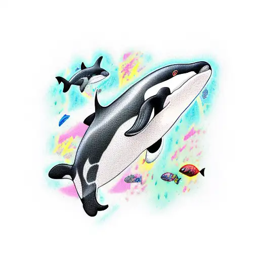 killer whales  tattoo design idea