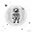astronaut floating trough the universe chilli g tattoo design idea
