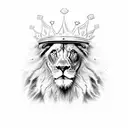 a lion with a large crown slashed in the left eye that looks angry realistic style for tattoo tattoo design idea