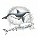 orca and beluga whale ying yang tattoo design idea