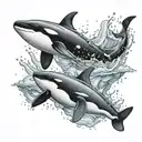 orca and beluga tattoo design idea