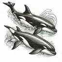 orca and beluga tattoo design idea