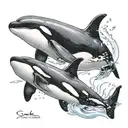 orca and beluga tattoo design idea