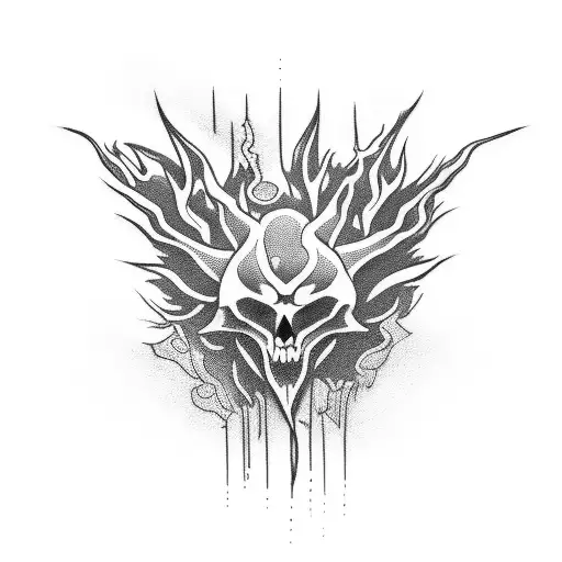 Full leg tattoo that resembles ADHD and dark techno at the same time. No faces or skulls tattoo design idea