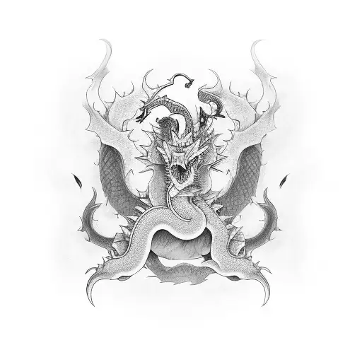 fu dog ando dragón japones  tattoo design idea