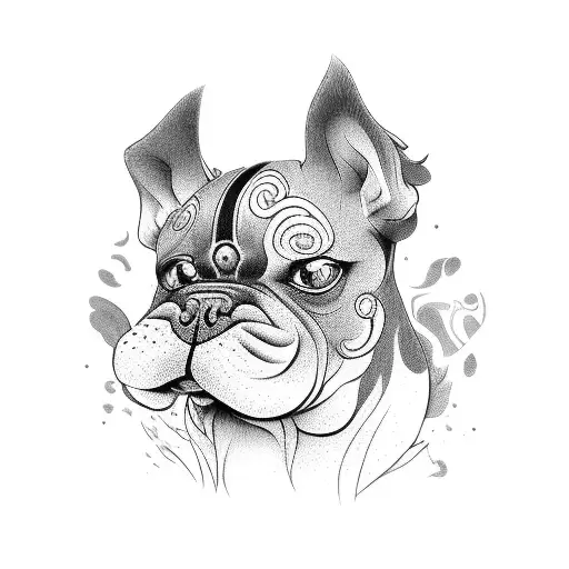 fu dog  tattoo design idea