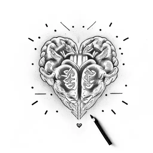 Super fun brain tattoo, bold lined with single needle deta… | Flickr