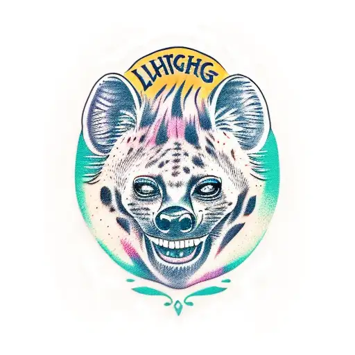 laughing hyena  tattoo design idea