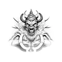 god fighting devil tattoo design idea